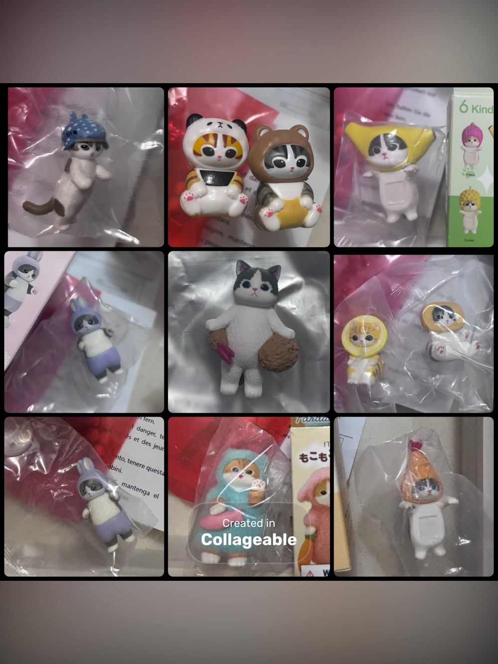 Various Mofusand figurines and Hippers